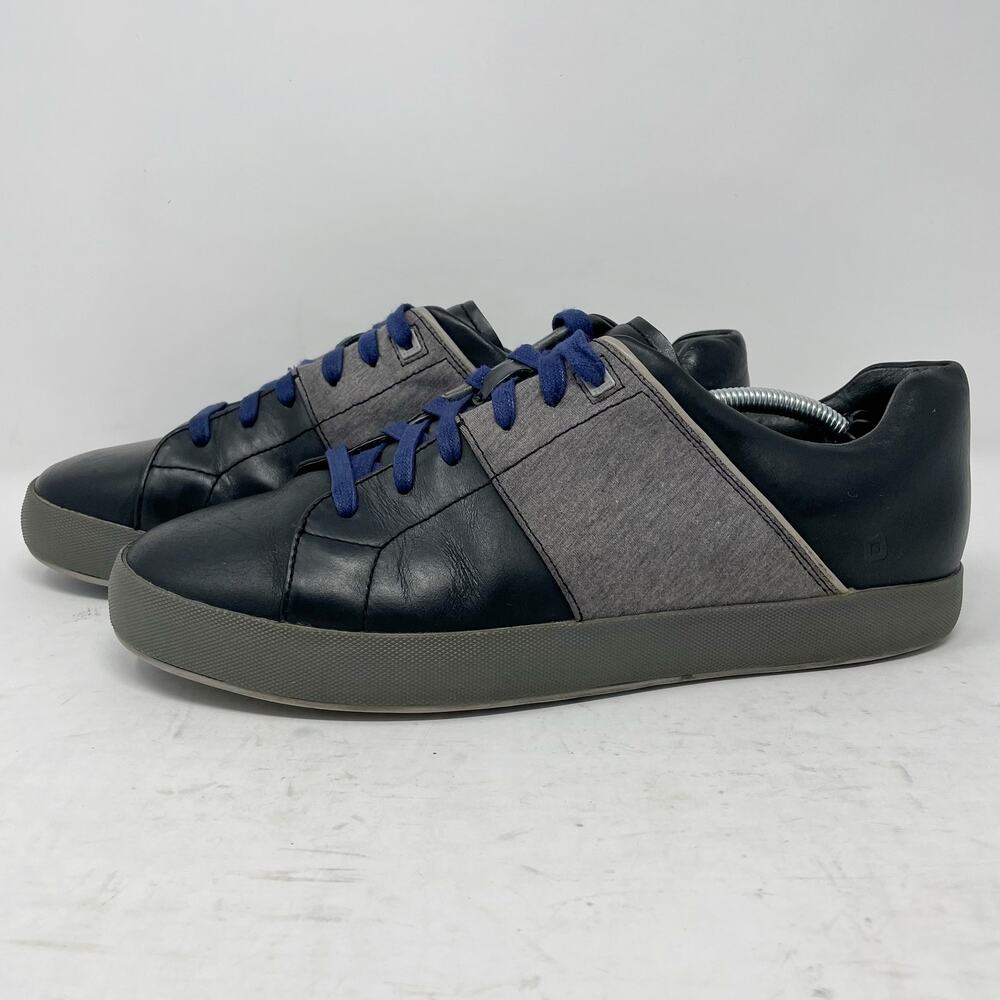 Tsubo Aratus Black Leather & Fabric Lace Up Sneakers Mens Size 8